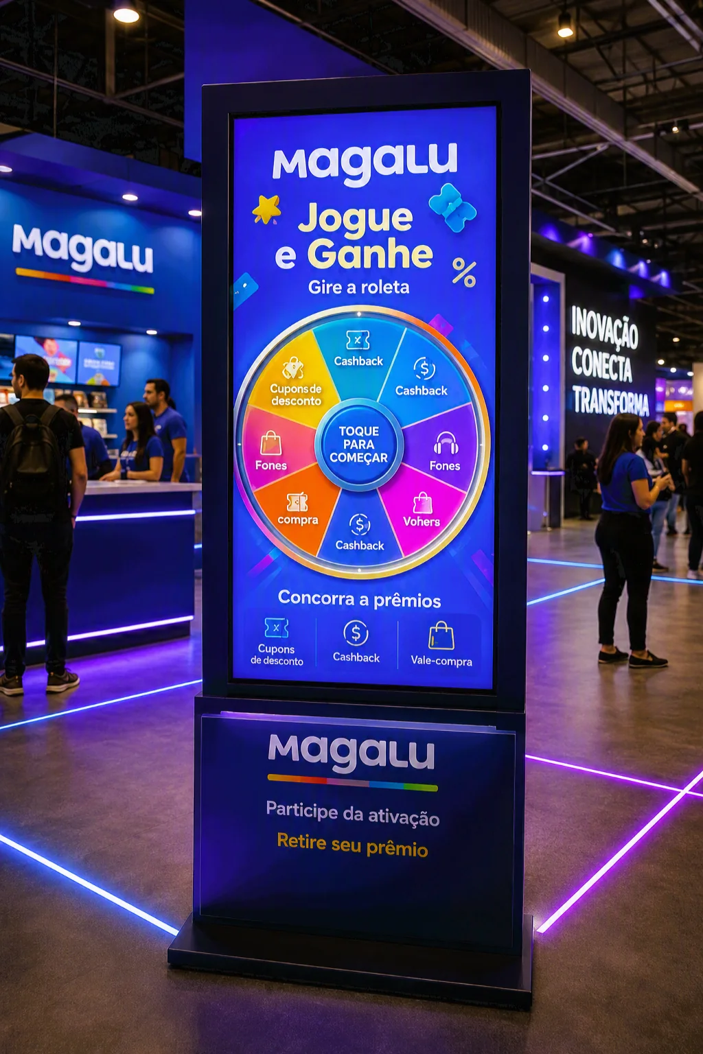 Totem interativo gamificado em evento de marca