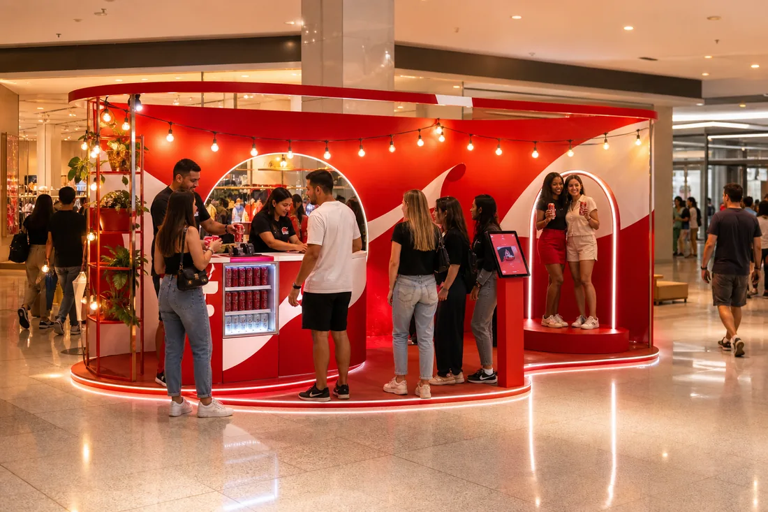 Ativação Coca-Cola Real Magic em shopping